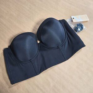 38B - Lively Low Back Strapless Corset Bra - Black